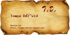 Tompa Dávid névjegykártya